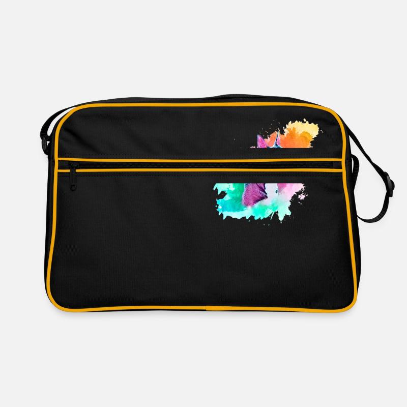 Bull Terrier miniature Colorsplash - Sac Retro - noir/or