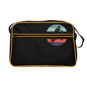 Motocross Vintage Motocross Geschenk Retro Motocross - Retro Tasche - Schwarz/Gold - Vorne