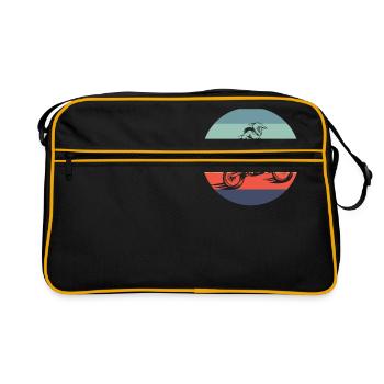 Motocross Vintage Motocross Retro Motocross - Retro Tasche - Schwarz/Gold - Vorne