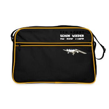 c42 Flugzeug Pilot Flieger Ultraleichtflugzeug UL - Retro Tasche - Schwarz/Gold - Vorne