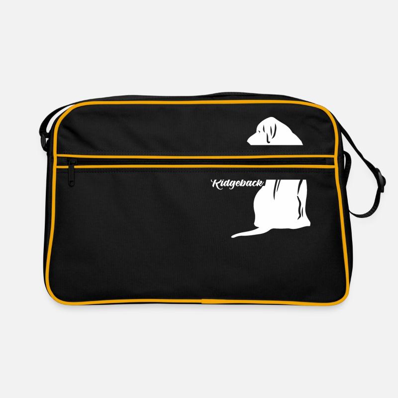 Rhodesian ridgeback Hunde Spruch Geschenk - Retro Tasche - Schwarz/Gold