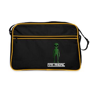Aliens universe space aliens - Retro Bag - black/gold - Front