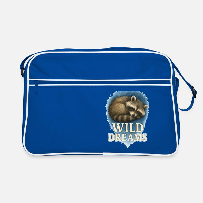 Wild Dreams – Schlafender Waschbär Aquarell Retro Tasche
