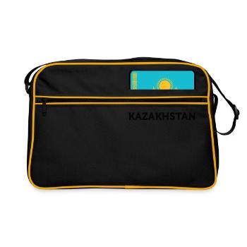 Drapeau national du Kazakhstan - Sac Retro - noir/or - Devant