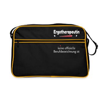 Die Superhelden Ergotherapeutin - Retro Tasche - Schwarz/Gold - Vorne
