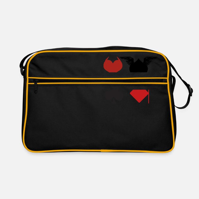 Poker Black Jack Ass Devil Devil Ange Carte Casino - Sac Retro - noir/or