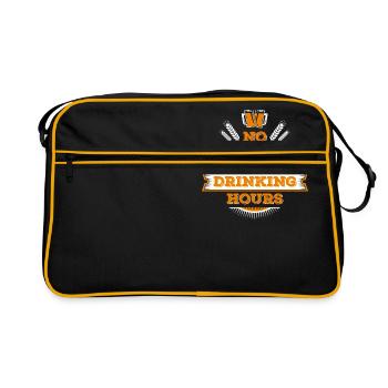 no working during drinking hour leisure beer break - Retro Bag - black/gold - Front