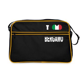 I Love Italy BERGAMO - Retro Tasche - Schwarz/Gold - Vorne