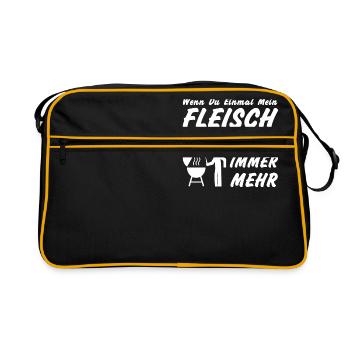 fleisch - Retro Tasche - Schwarz/Gold - Vorne