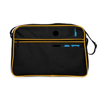 A Boy Plays With His Games Console - Retro Bag - black/gold - Front