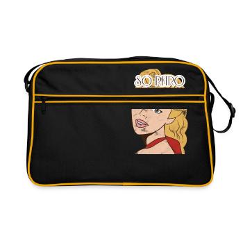 Pin-Up Girl / Rockabilly / 50s: So Retro - Retro Tasche - Schwarz/Gold - Vorne