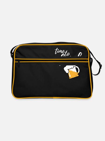 Time to drink Beer - Retro Tasche - Schwarz/Gold