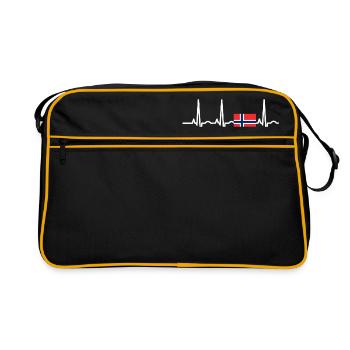 EKG heartbeat NORWAY - Retro Bag - black/gold - Front