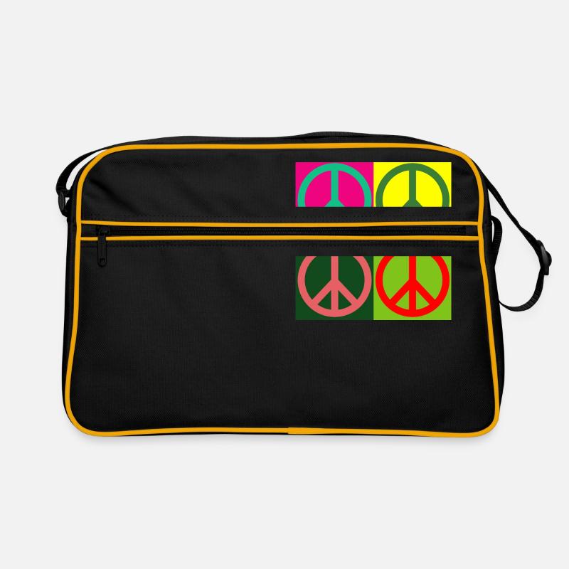 Pop Art / Comic: Peace-Zeichen - Hippies - 60s 70s Retro Tasche