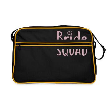 Junggessellinenabschied - BRIDE SQUAD - Retro Tasche - Schwarz/Gold - Vorne