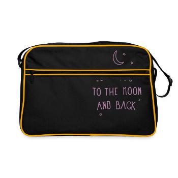 LoveKidsPrint - To the moon and back - Retro Bag - black/gold - Front