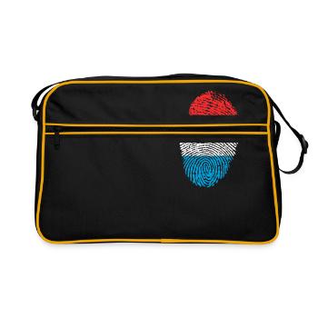 fingerprint i love Luxemburg Luxembourg - Retro Tasche - Schwarz/Gold - Vorne