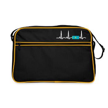 EKG heartbeat Kazakhstan - Retro Bag - black/gold - Front