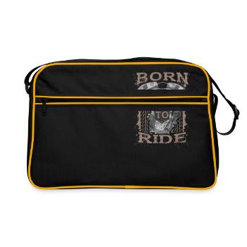 Born to Ride motorcycle 1976 - Retro Tasche - Schwarz/Gold - Vorne