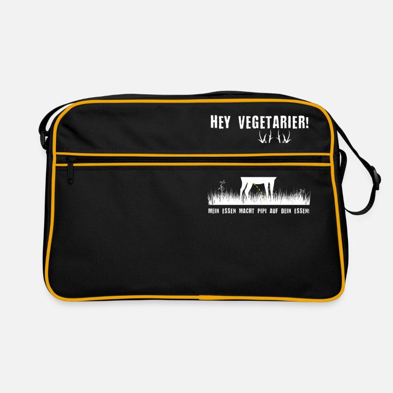 Hey Vegetarier Jäger Jägerin Shirt Retro Tasche