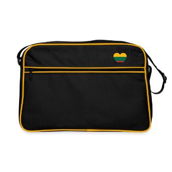 I LOVE ekg heartbeat Lithuania Lithuania - Retro Bag - black/gold - Front