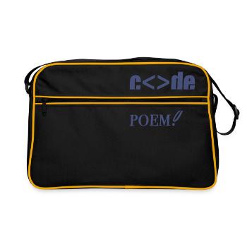 Code is my Poem | Animal Fashion - Retro Tasche - Schwarz/Gold - Vorne