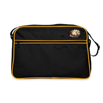 Vélo avec des fleurs - Sac Retro - noir/or - Devant