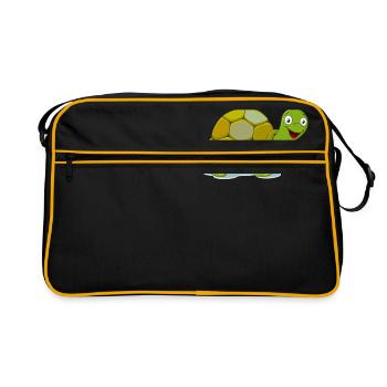 sea turtle tortoise tortoises5 - Retro Bag - black/gold - Front