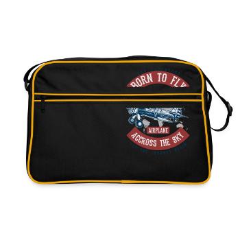 pilote d'avion de vol avion de chasse de Noël - Sac Retro - noir/or - Devant