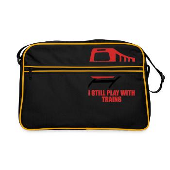Train driver, train conductor, railway, subway, ICE, train - Retro Bag - black/gold - Front
