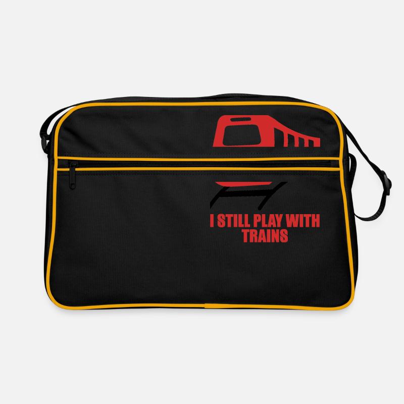 Train driver, train conductor, railway, subway, ICE, train - Retro Bag - black/gold