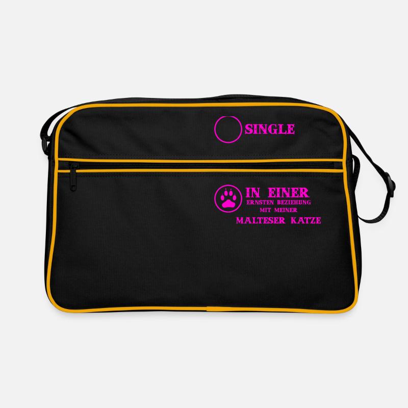 Beziehung Katzen liebe MALTESER KATZE Retro Tasche