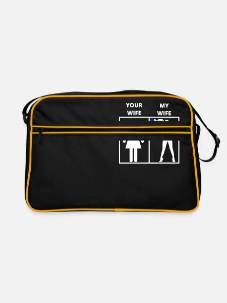 Chili cadeau ma femme ta femme - Sac Retro - noir/or - Devant