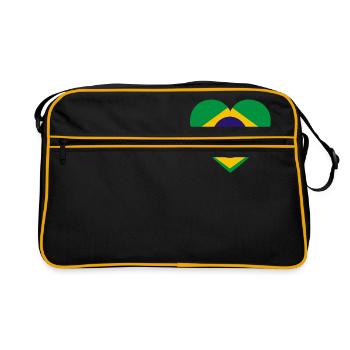 Love amour cadeau brazil brésil - Sac Retro - noir/or - Devant