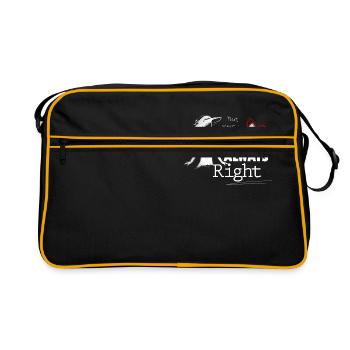 Mrs always Right - Partnerlook Shirt 001 - Retro Tasche - Schwarz/Gold - Vorne