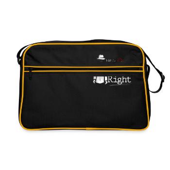 Mr. Right - Partnerlook Shirt 001 - Retro Tasche - Schwarz/Gold - Vorne
