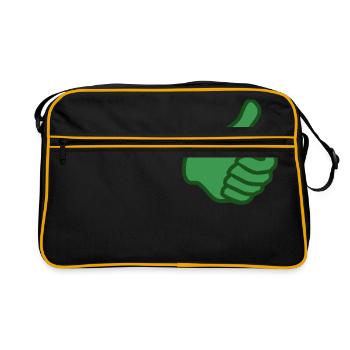 pouce vert - Sac Retro - noir/or - Devant
