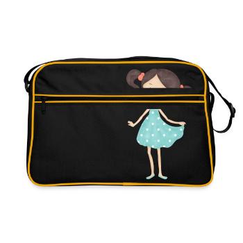 Mädchen - Retro Tasche - Schwarz/Gold - Vorne