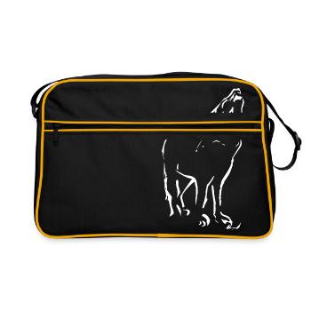 WOLF - Retro Tasche - Schwarz/Gold - Vorne