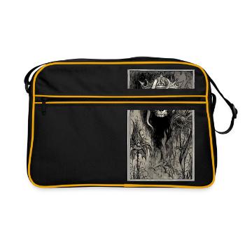 Crâne avec la couronne et le serpent - Sac Retro - noir/or - Devant