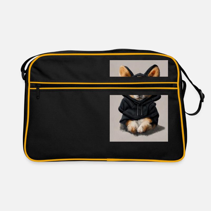 Süßer Corgi im Kapuzenpullover Retro Tasche