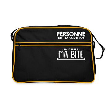 Blague Beauf Cadeau Humour Drôle Anniversaire Noël - Sac Retro - noir/or - Devant