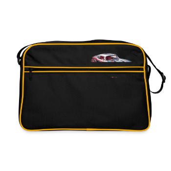 Cooles Auto mit bunten Farben - Retro Tasche - Schwarz/Gold - Vorne