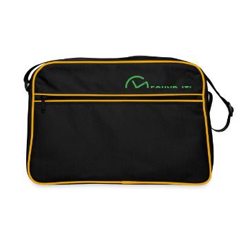 Geocaching, Geocache, GPS, Wandern, Nerd - Retro Tasche - Schwarz/Gold - Vorne
