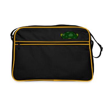 sea turtle tortoise schildkroete105 - Retro Bag - black/gold - Front
