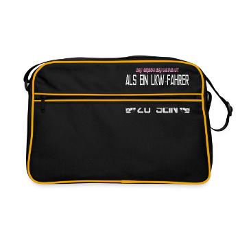 Die Frau eines LKW-Fahrers - Retro Tasche - Schwarz/Gold - Vorne