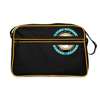 Pastafarian KIRCHE DES FLIEGENS SPAGHETTI MONSTER - Retro Tasche - Schwarz/Gold - Vorne
