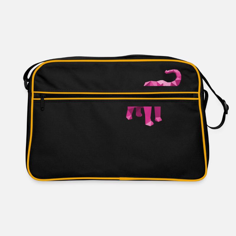 Elephant Pink with stylish LowPoly effect - Retro Bag - black/gold