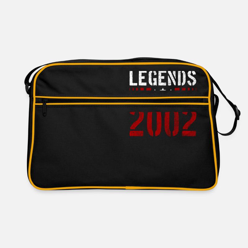 LÉGENDES SONT EN 2002 T-SHIRT NÉ DE NOËL ANNIVERSAIRE - Sac Retro - noir/or