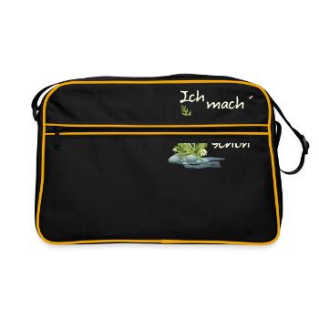 Ich mach hier schön creme - Retro Tasche - Schwarz/Gold - Vorne